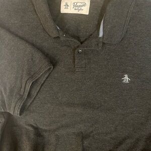 Original Penguin Dark Gray Polo Shirt Classic Style Men's Large L